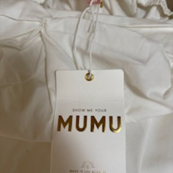 White cotton tiered dress with tiers and sleeves by Mumu size XXL - Picture 7 of 7